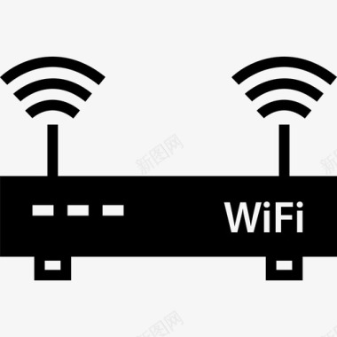 wifi路由器互联网1字形图标