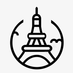 出国旅游图标埃菲尔铁塔巴黎旅游高清图片