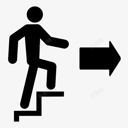 右出口楼梯步行安全svg_新图网 https://ixintu.com 出口 楼梯 步行 安全 全人 外面 移动 动人 离开