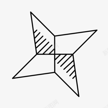 忍者之星简单纸图标