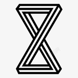 模煳心型彭罗斯沙漏时间视错觉高清图片