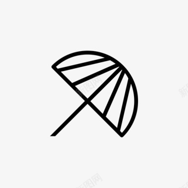 阳伞休息季节图标