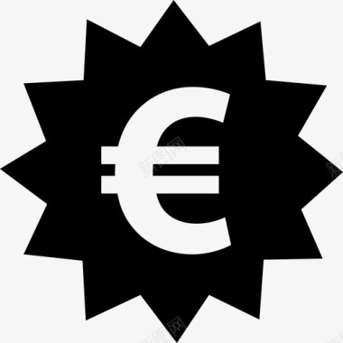欧元价格标签欧洲价格购物图标