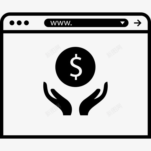手上的钱商务浏览器1svg_新图网 https://ixintu.com 手上 钱商务 商务 浏览器