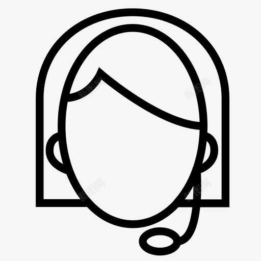 呼叫中心客户服务耳机svg_新图网 https://ixintu.com 呼叫中心 客户服务 耳机 接线员 支持 电话 女士 语音