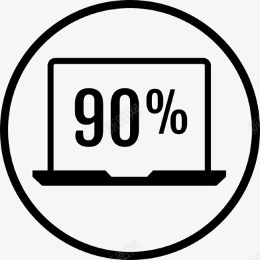 笔记本电脑百分之九十信息图形6图标
