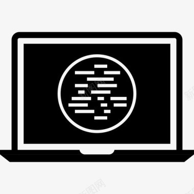 笔记本电脑上的代码前端web开发2glyph图标
