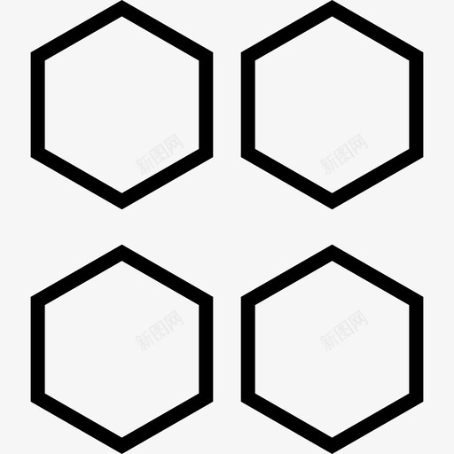 四个六边形形状螺丝svg_新图网 https://ixintu.com 四个 六边形 创造 形状 螺丝 四小 四组 设计 螺栓 抽象 符号