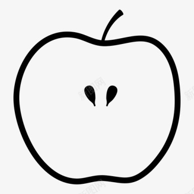 苹果二等分切片种子图标