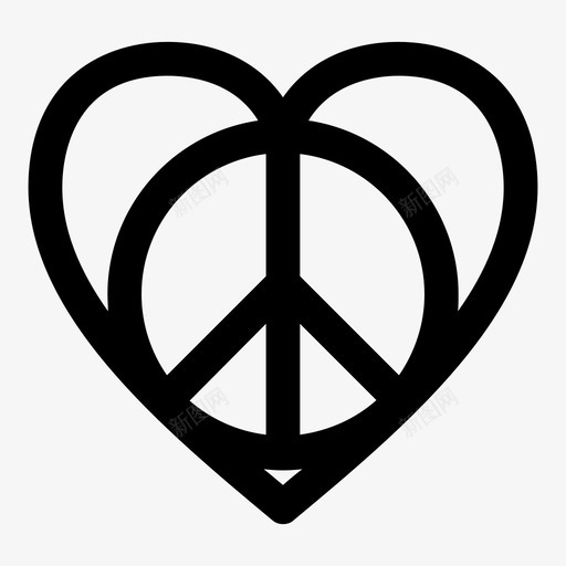 爱与和平爱和平标志svg_新图网 https://ixintu.com 和平 爱与 情人节 标志 爱情 情人 爱心