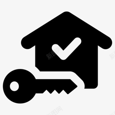 安全家庭保护房屋钥匙图标