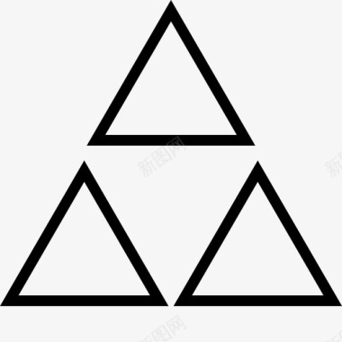 三个三角形符号形状图标
