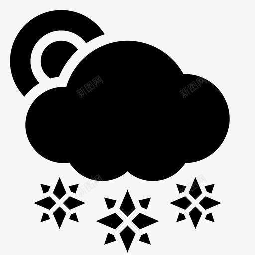 雪天气下雪svg_新图网 https://ixintu.com 天气 雪天 下雪 雪花 降水 部分 多云 阵雨 白天 寒冷 冬季
