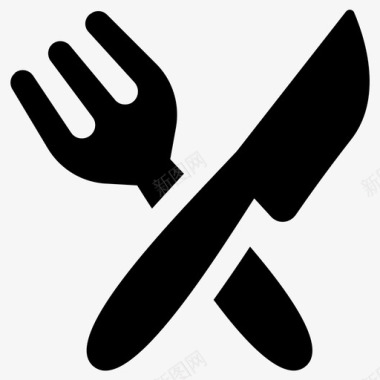 刀叉吃餐馆图标