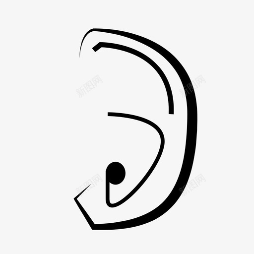 耳朵听力人svg_新图网 https://ixintu.com 听力 耳朵 身体 部位