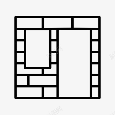 砖墙建筑物防火墙图标