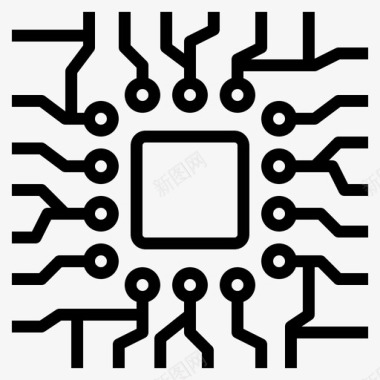 芯片电路板计算机图标