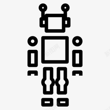 机器人半机器人未来派图标