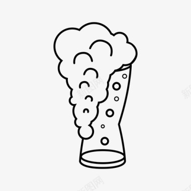 啤酒品脱玻璃杯溢出图标