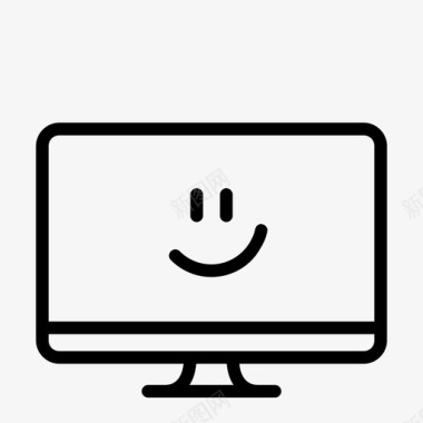 带着快乐笑脸的电脑设备图标