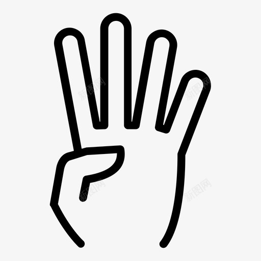 四个手指手势手svg_新图网 https://ixintu.com 四个 手指 左手 非语 语言 手势 交流 手掌 信号