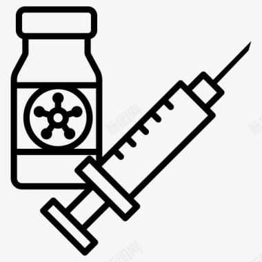 冠状病毒疫苗药物注射剂图标