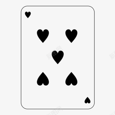 五心扑克牌赌博图标