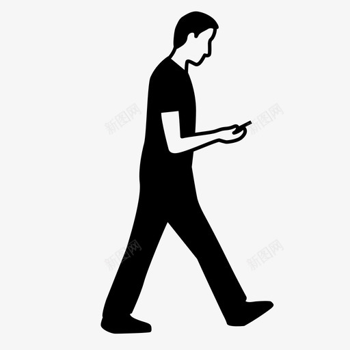 走路和发短信技术人svg_新图网 https://ixintu.com 走路 短信 技术 人行 行人 男人 向下看 家伙 分心 手机 纪录片