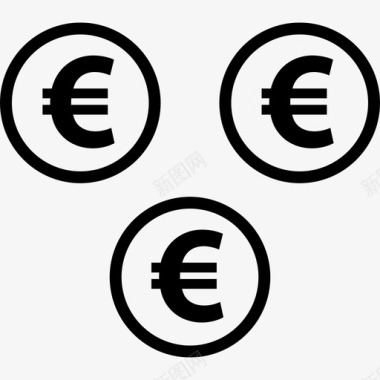 欧元硬币商店货币图标