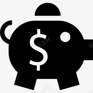 小猪银行美元符号储蓄销售图标