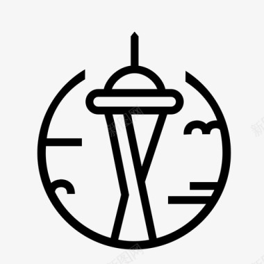 西雅图华盛顿美国图标