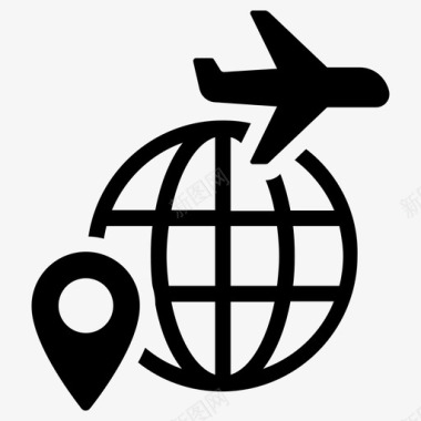 旅行飞机旅行飞机目的地图标