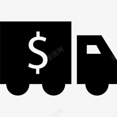 美元货运卡车运输商店图标