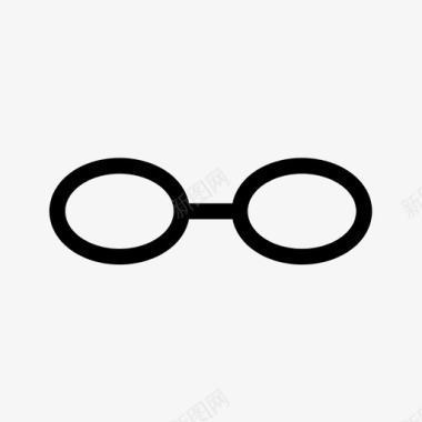 椭圆眼镜眼镜搜索器图标