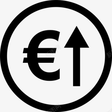 欧元上涨上涨利率图标