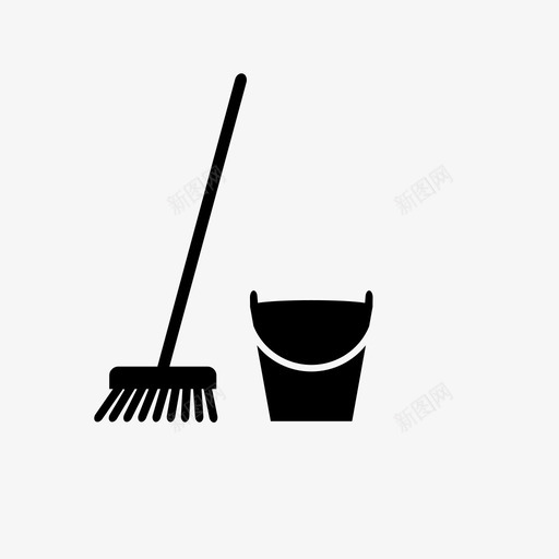 扫帚和水桶展品物品svg_新图网 https://ixintu.com 物品 扫帚 水桶 展品 材料 看门人 地板 清洁 清扫 标牌