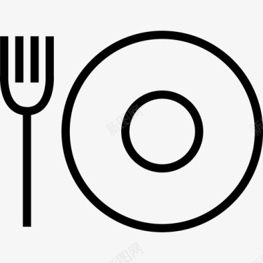 叉子和盘子用餐晚餐图标