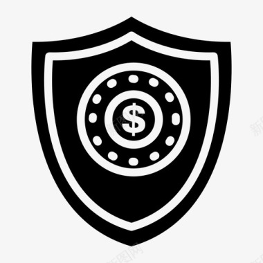 美元盾牌私人保护图标