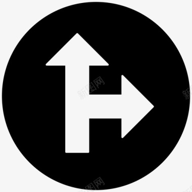 前方或右侧标志路标图标