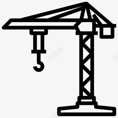 塔式起重机建筑工业图标