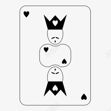 红心之王扑克牌赌博图标