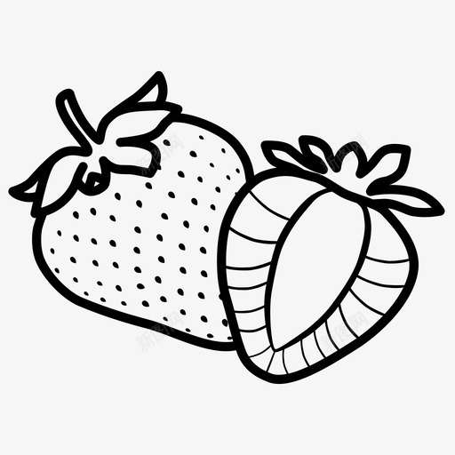 草莓水果松果svg_新图网 https://ixintu.com 水果 草莓 松果