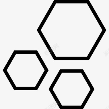 六边形科学反应结构图标