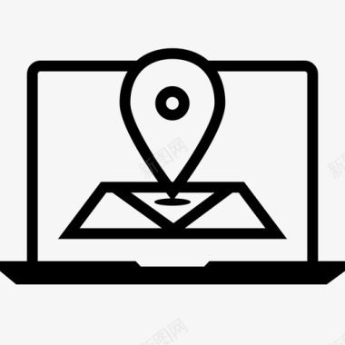 笔记本电脑地图行驶方向电子邮件方向图标