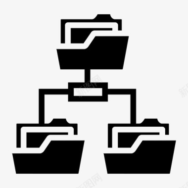 文件夹网络结构托管实体图标