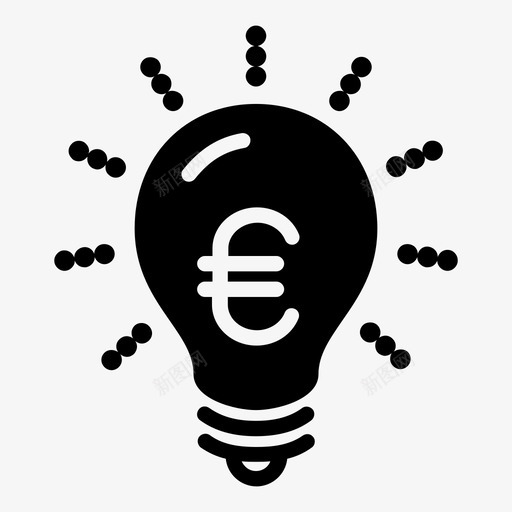 灯泡开着负片svg_新图网 https://ixintu.com 灯泡 开着 负片 钱带 欧元 符号 号的 亮着 暗着 机会