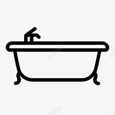 浴室浴缸美容图标