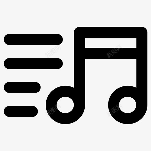歌曲音乐音乐播放svg_新图网 https://ixintu.com 音乐 歌曲 播放 音符 播放列表