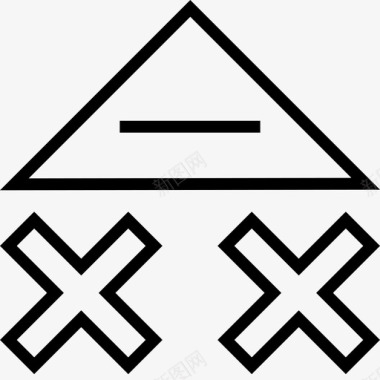 三角形和十字架酸粘图标