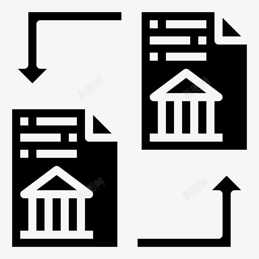 分布式账本箭头银行svg_新图网 https://ixintu.com 分布式 账本 箭头 银行 财务 纸张 加密 货币 符号